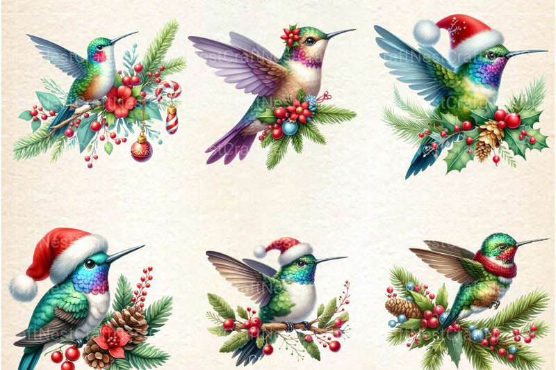 Christmas Hummingbird Clipart Bundle - CraftNest - Digital Crafting and Art