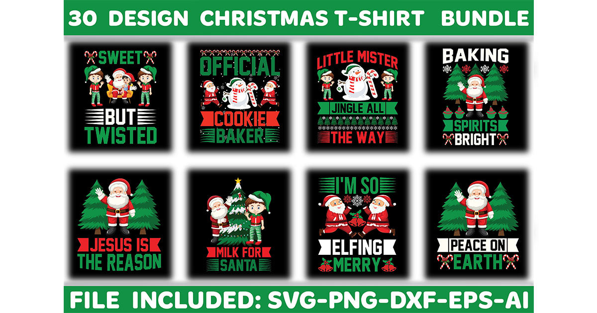 Christmas T-Shirt Bundle 1 - CraftNest - Digital Crafting and Art