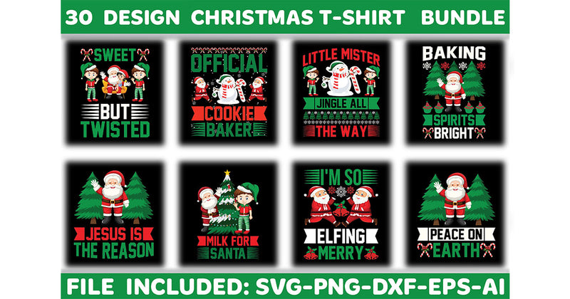 Christmas T-Shirt Bundle 1 - CraftNest - Digital Crafting and Art