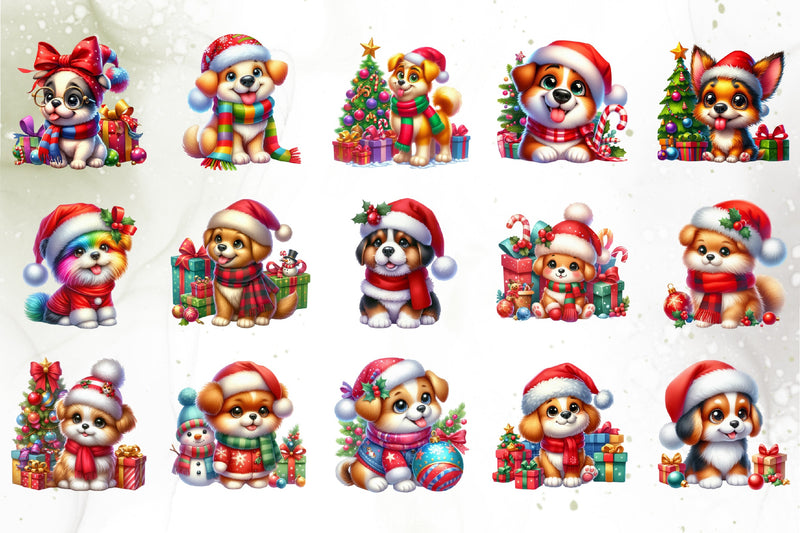 Christmas Dog Clipart Bundle 7 - CraftNest - Digital Crafting and Art