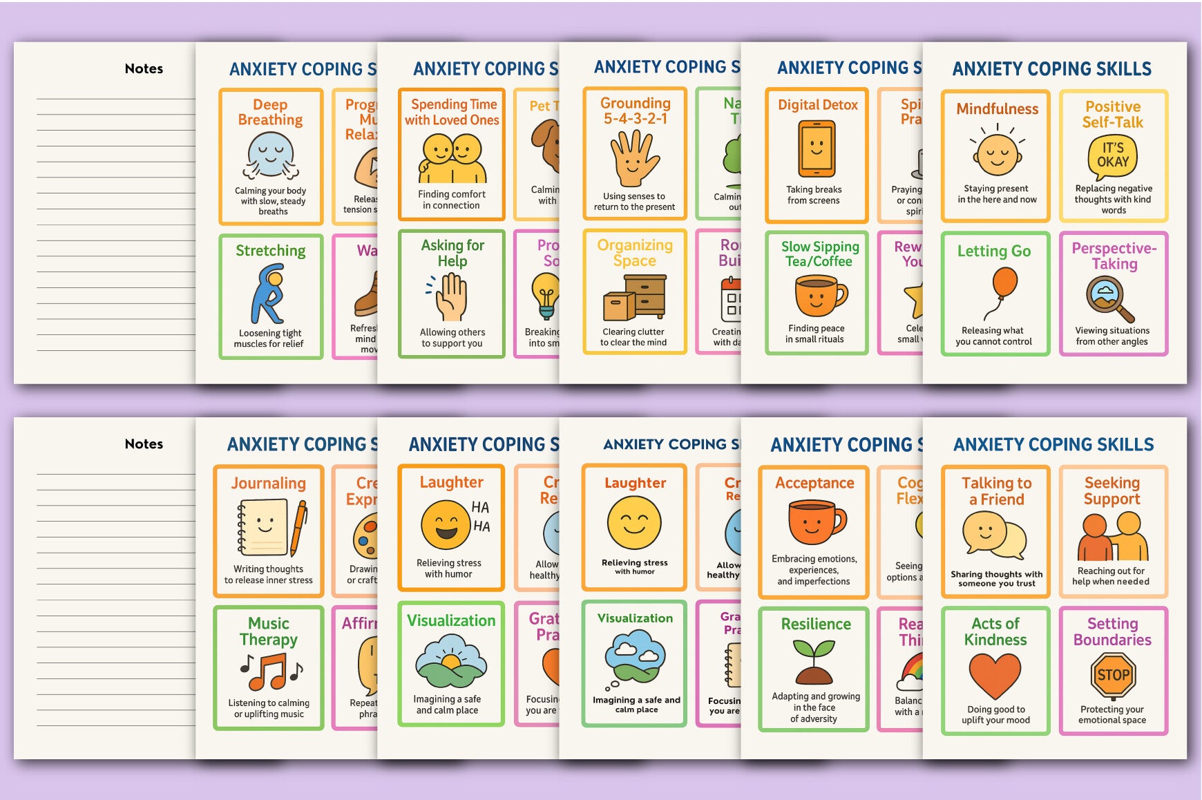 Anxiety Coping Skills Cards