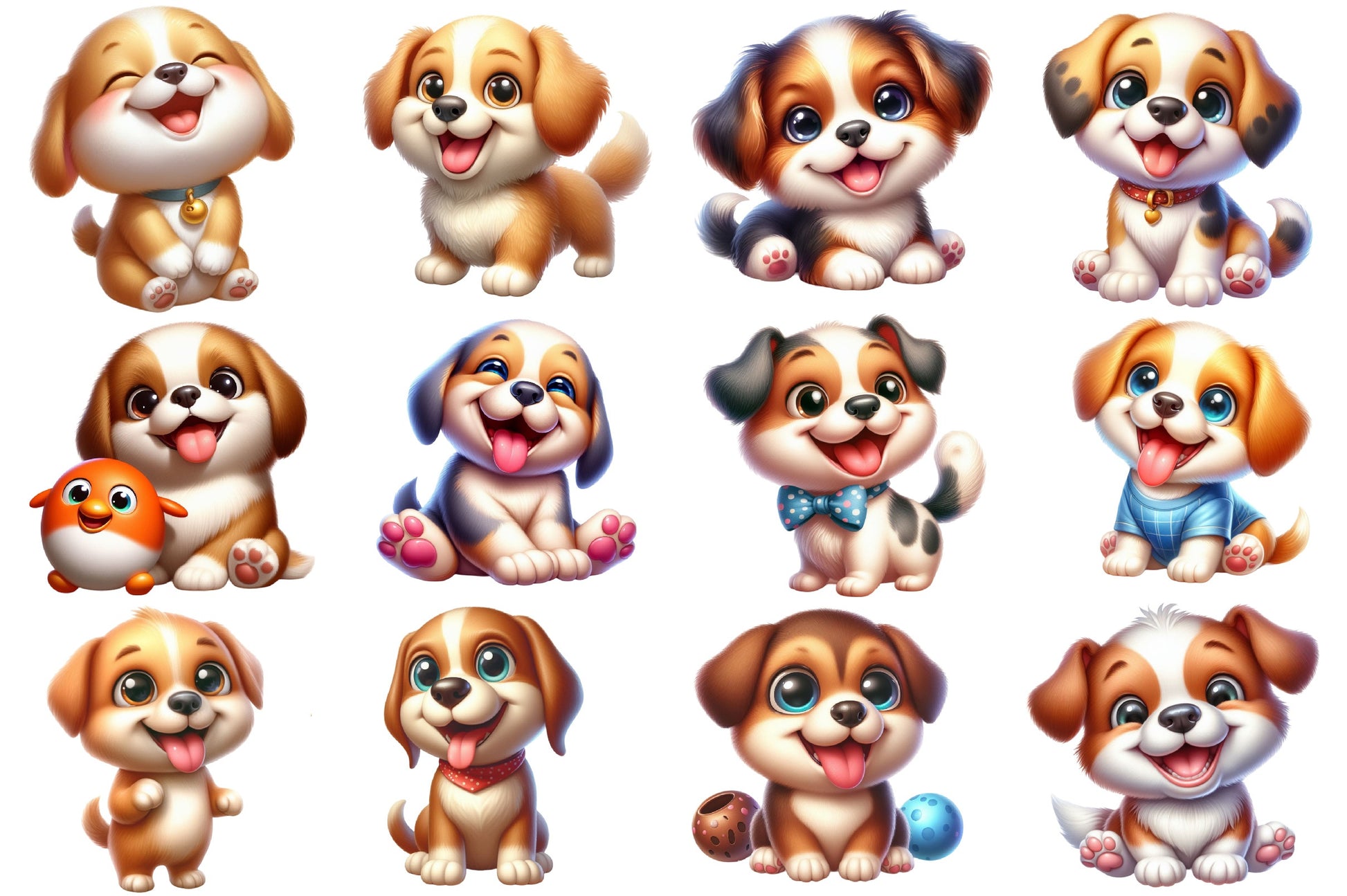 Cute Puppy Clipart Bundle 1 - CraftNest - Digital Crafting and Art