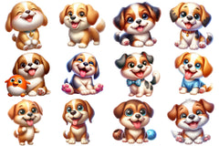 Cute Puppy Clipart Bundle 1 - CraftNest - Digital Crafting and Art