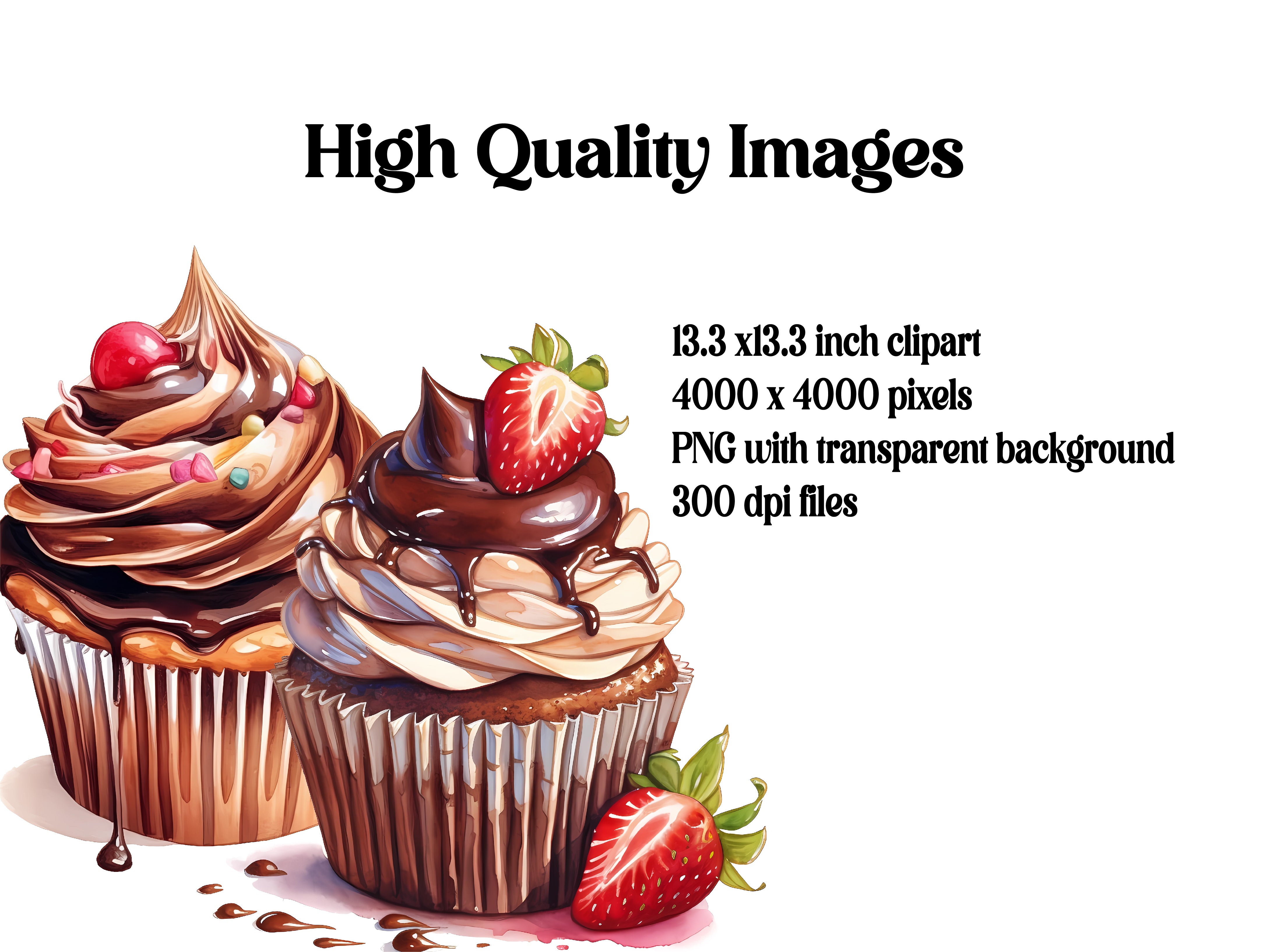 Chocolate Cupcakes Clipart - CraftNest