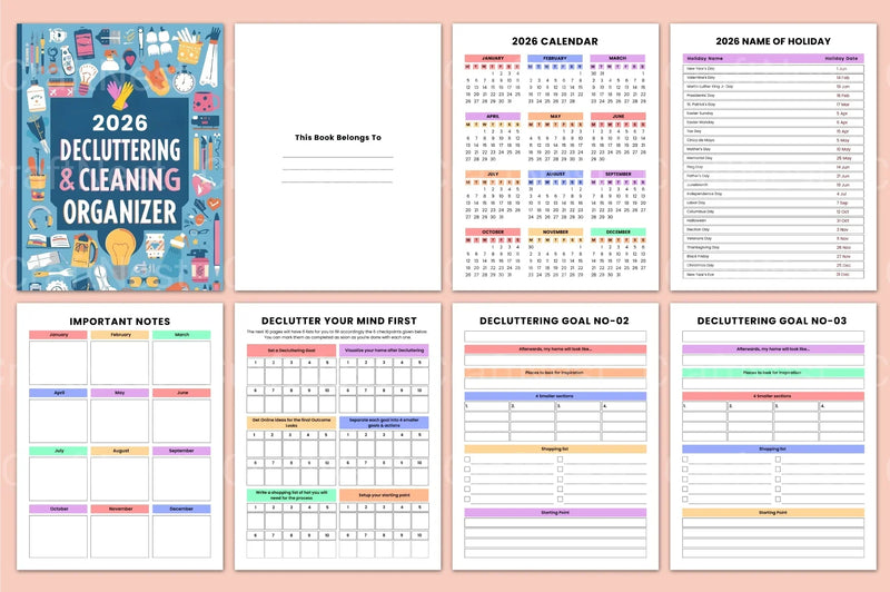 Decluttering and Cleaning Organizer KDP - CraftNest - Digital Crafting and Art