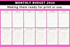Monthly Budget Planner - CraftNest - Digital Crafting and Art