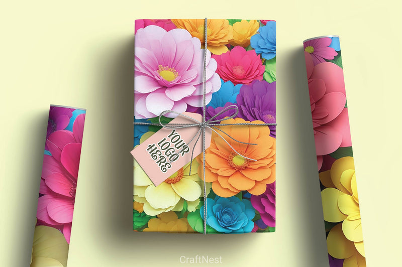 3D Flowers Digital Papers 2 - CraftNest - Digital Crafting and Art