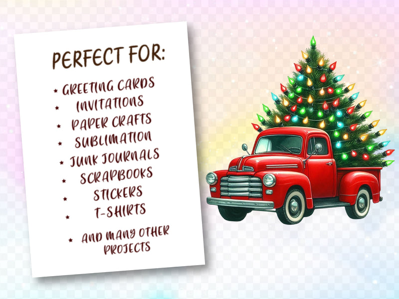 Christmas Truck Clipart Bundle 2 - CraftNest - Digital Crafting and Art