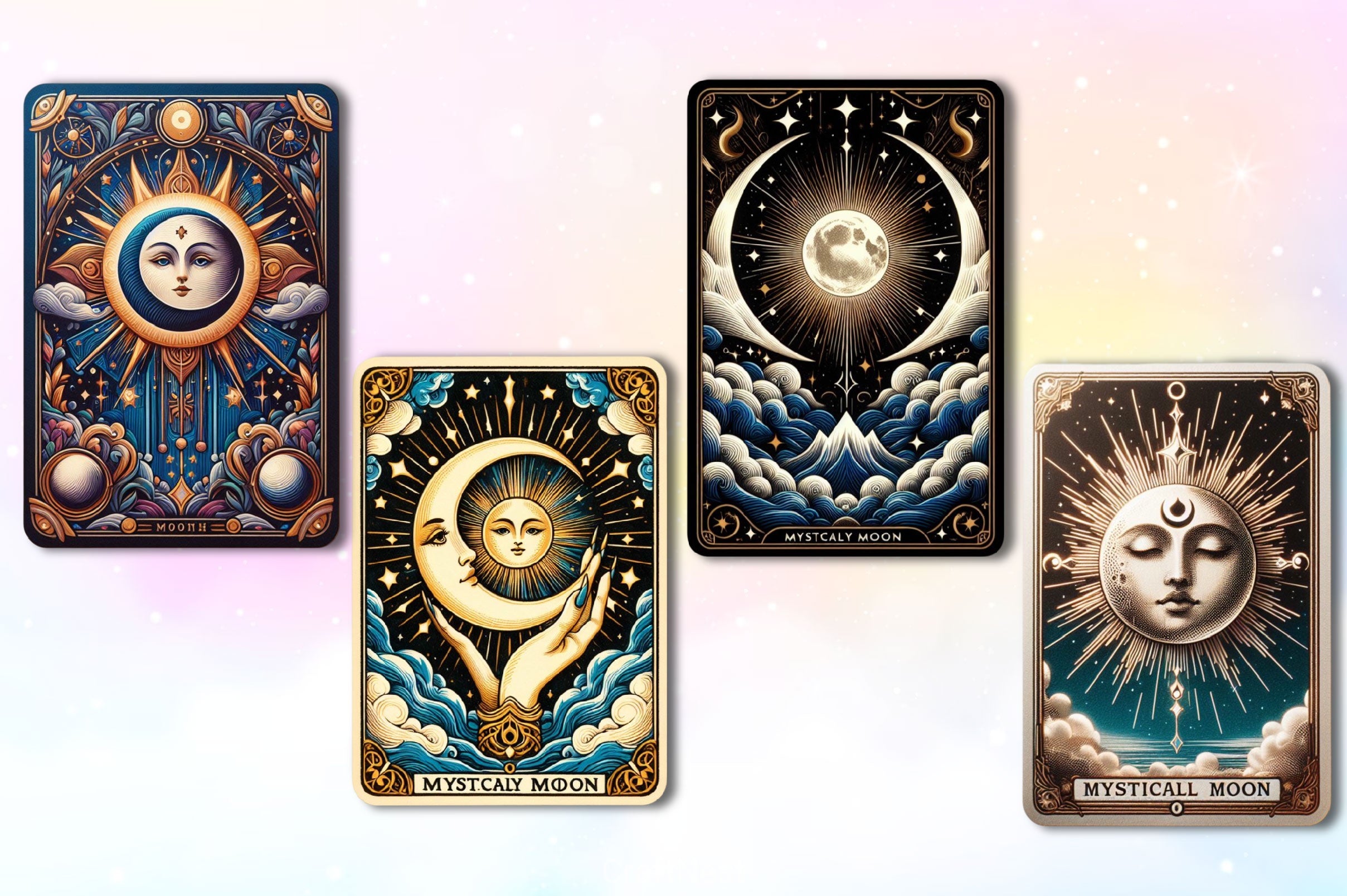 Mystical Moon Tarot Card Clipart Bundle 5 - CraftNest - Digital Crafting and Art