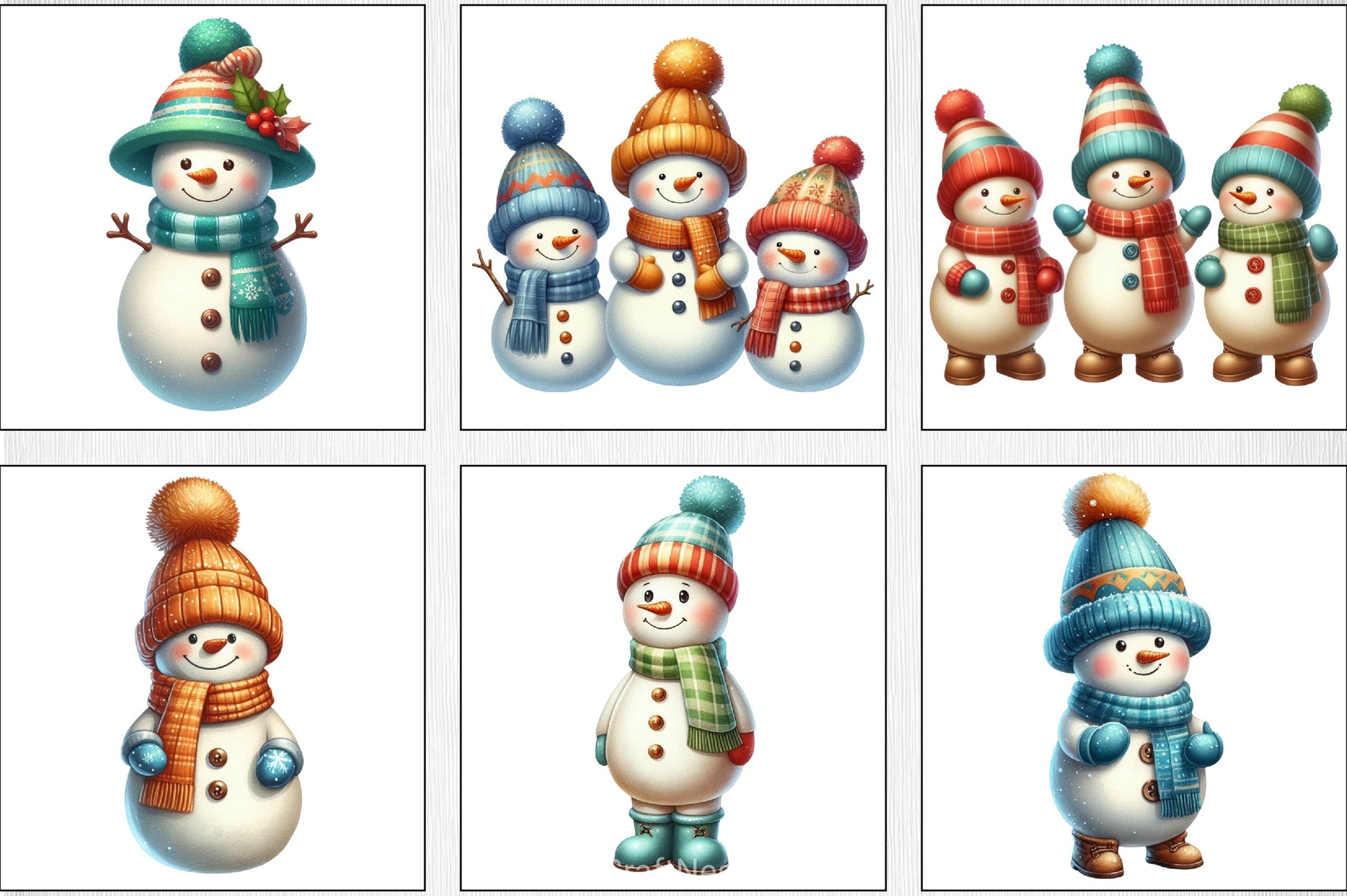 Cute Snowman Clipart Bundle - CraftNest - Digital Crafting and Art