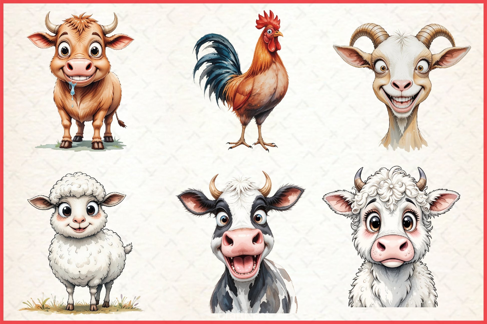 Cute Farm Animals Clipart Bundle 2 - CraftNest - Digital Crafting and Art