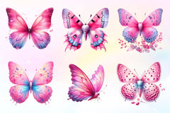 Coquette Pink Butterfly Clipart Bundle 2 - CraftNest - Digital Crafting and Art