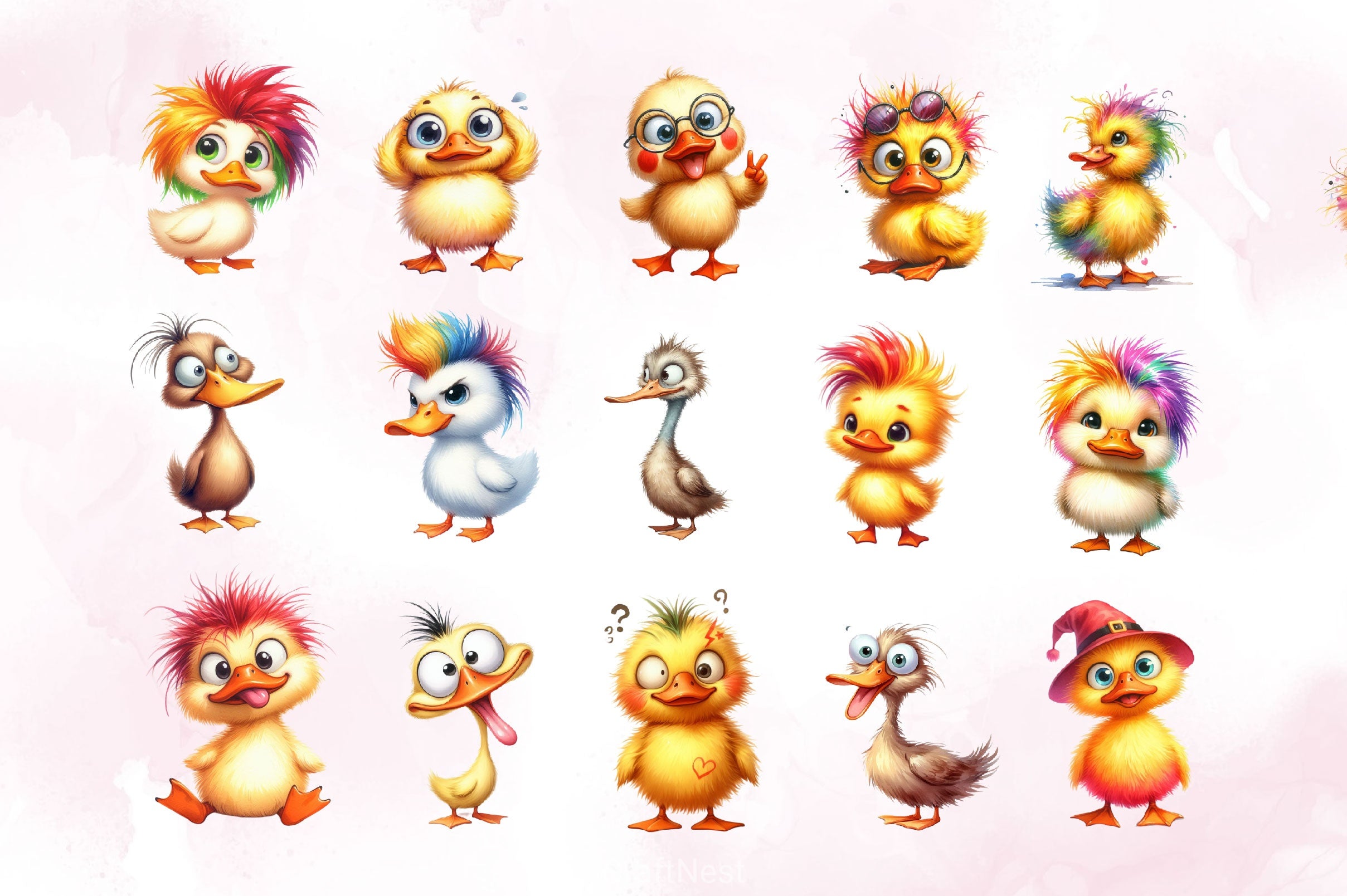 Funny Duck Duck Clipart Bundle - CraftNest - Digital Crafting and Art