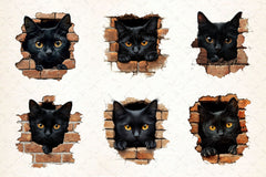 Peeking Black Cat Clipart Bundle 3 - CraftNest - Digital Crafting and Art