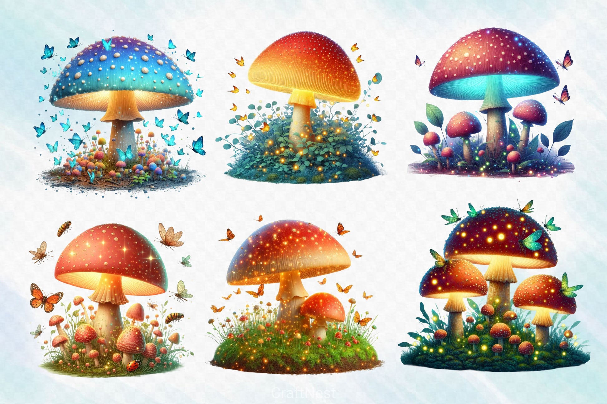 Mushroom Clipart Bundle 4 - CraftNest - Digital Crafting and Art