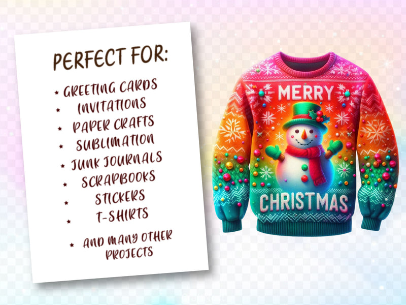 Colorful Christmas Sweater Clipart Bundle - CraftNest - Digital Crafting and Art