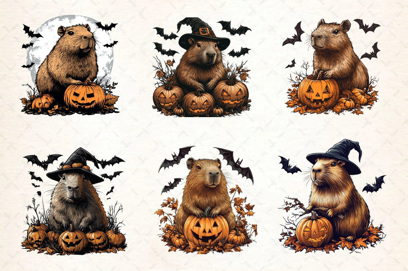 Halloween Capybara Clipart Bundle 8 - CraftNest - Digital Crafting and Art