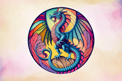 Stained Round Glass Dragon Clipart Bundle - CraftNest - Digital Crafting and Art