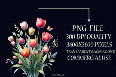 Spring Tulip Clipart Bundle 3 - CraftNest - Digital Crafting and Art