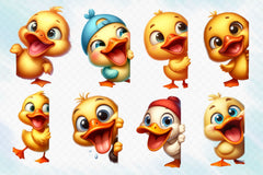 Funny Duck Peeking Around Corner Clipart Bundle - CraftNest - Digital Crafting and Art