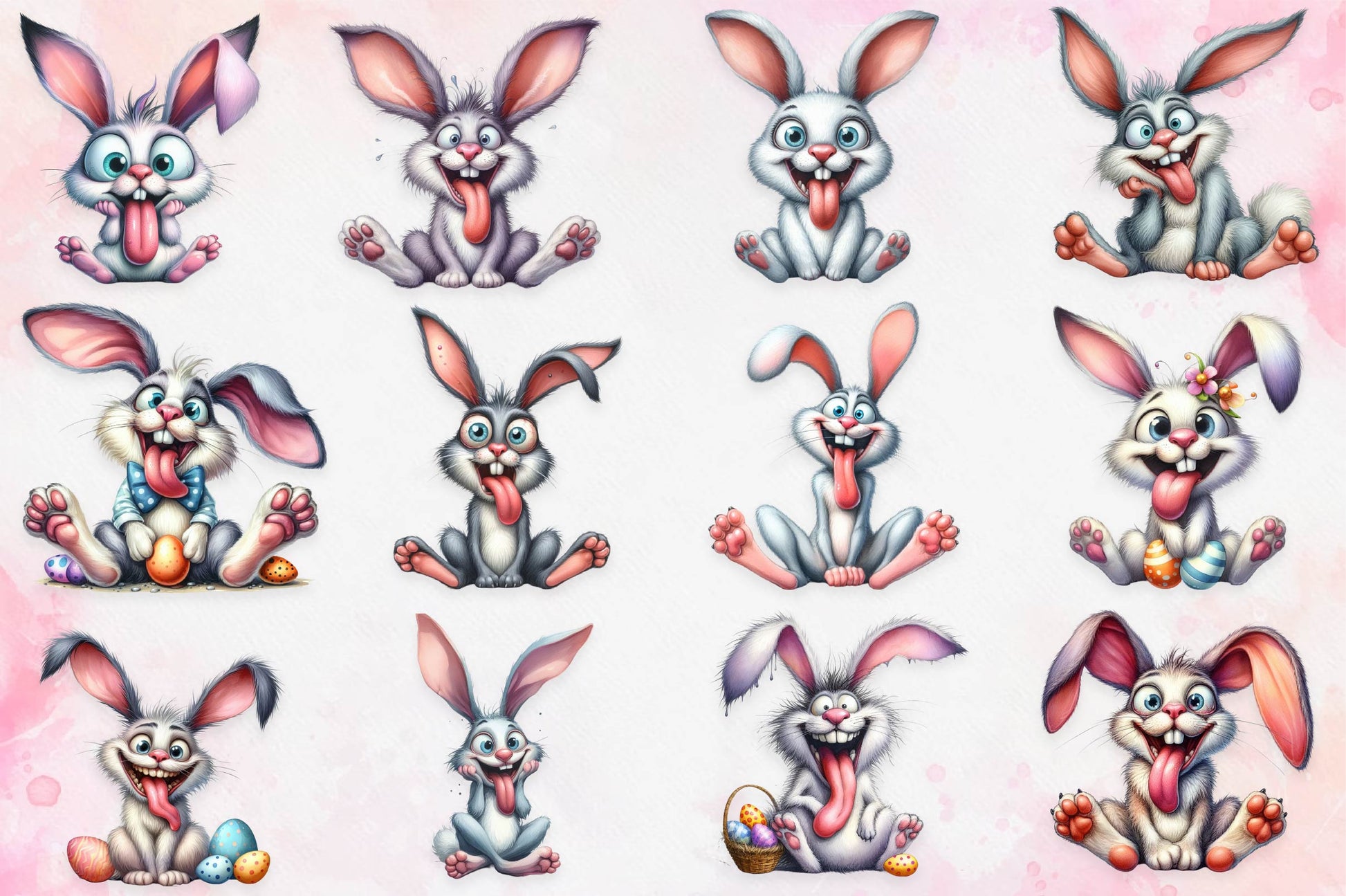 Funny Crazy Easter Bunny Clipart Bundle - CraftNest - Digital Crafting and Art