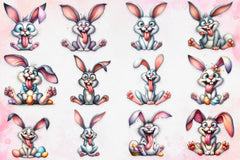 Funny Crazy Easter Bunny Clipart Bundle - CraftNest - Digital Crafting and Art