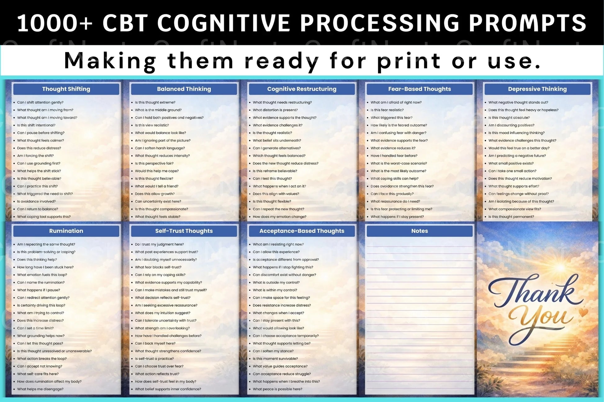 Cognitive Processing Prompts for CBT - CraftNest - Digital Crafting and Art