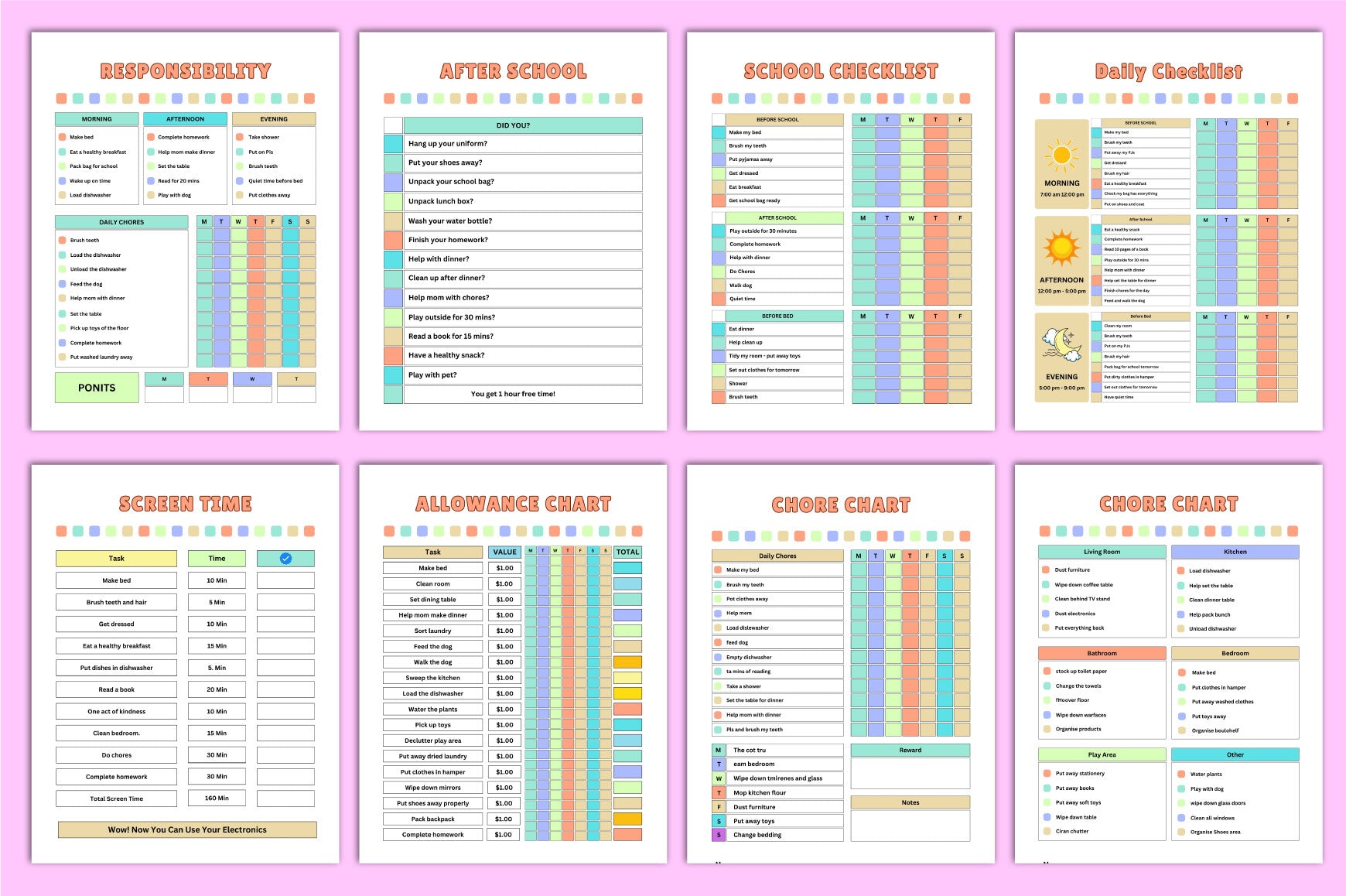 Kids Chore Chart Planner