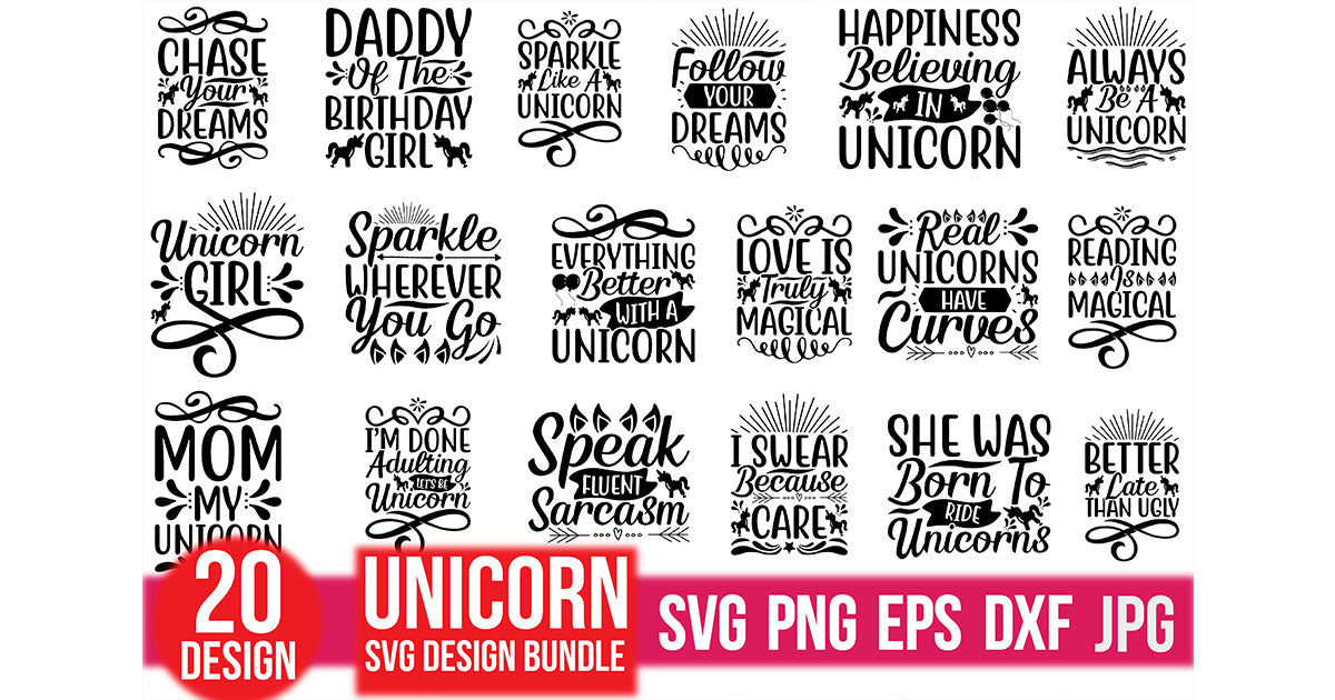 Unicorn SVG Bundle 6 - CraftNest - Digital Crafting and Art