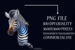 Zebra Peeking Clipart Bundle - CraftNest - Digital Crafting and Art