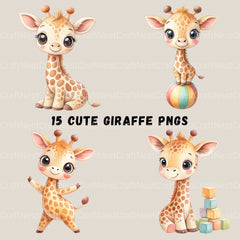 Cute Giraffes Clipart Bundle - CraftNest - Digital Crafting and Art