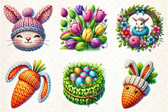 Knitted Easter Clipart Bundle - CraftNest - Digital Crafting and Art
