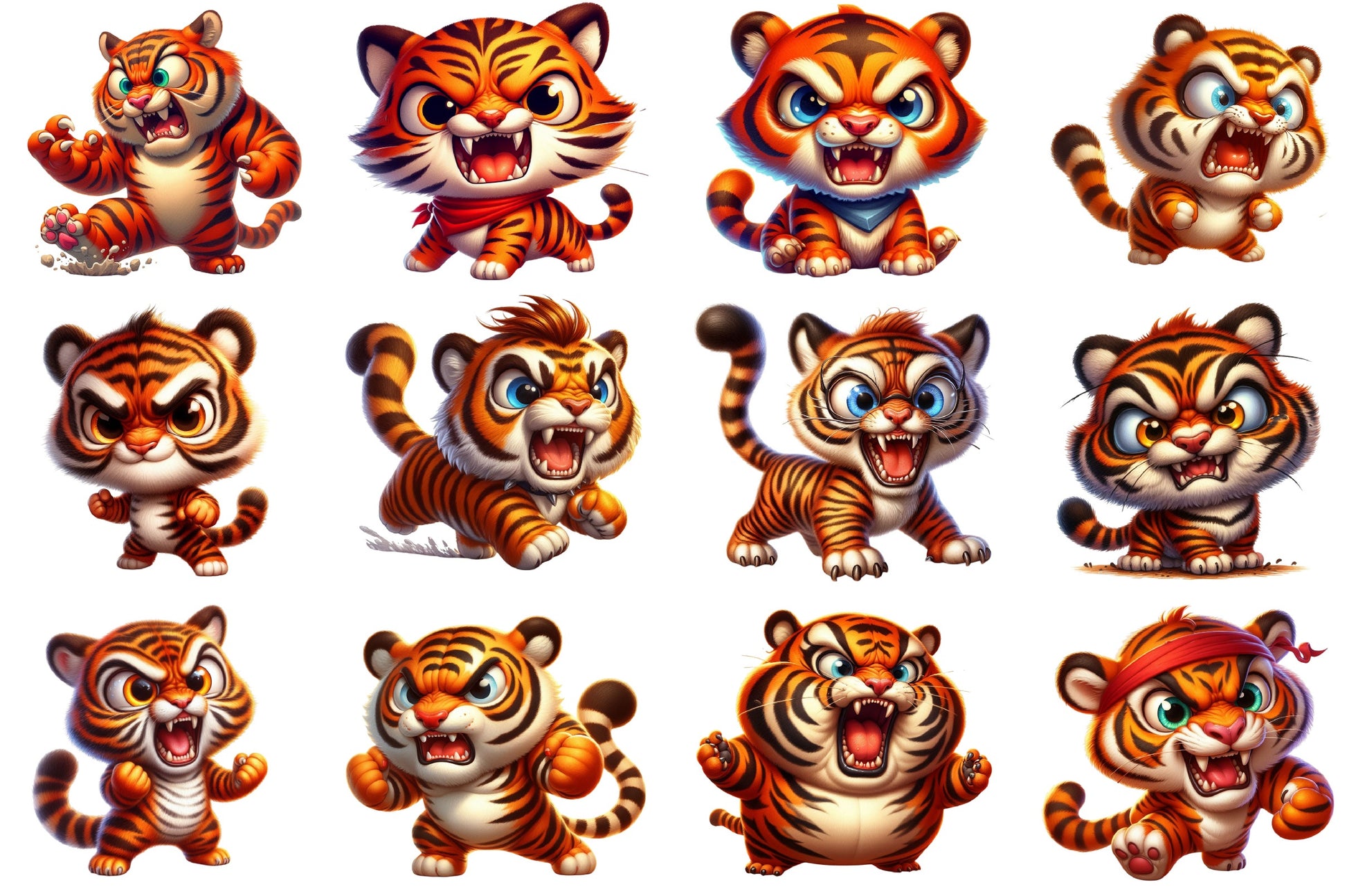Angry Tiger Clipart Bundle - CraftNest - Digital Crafting and Art