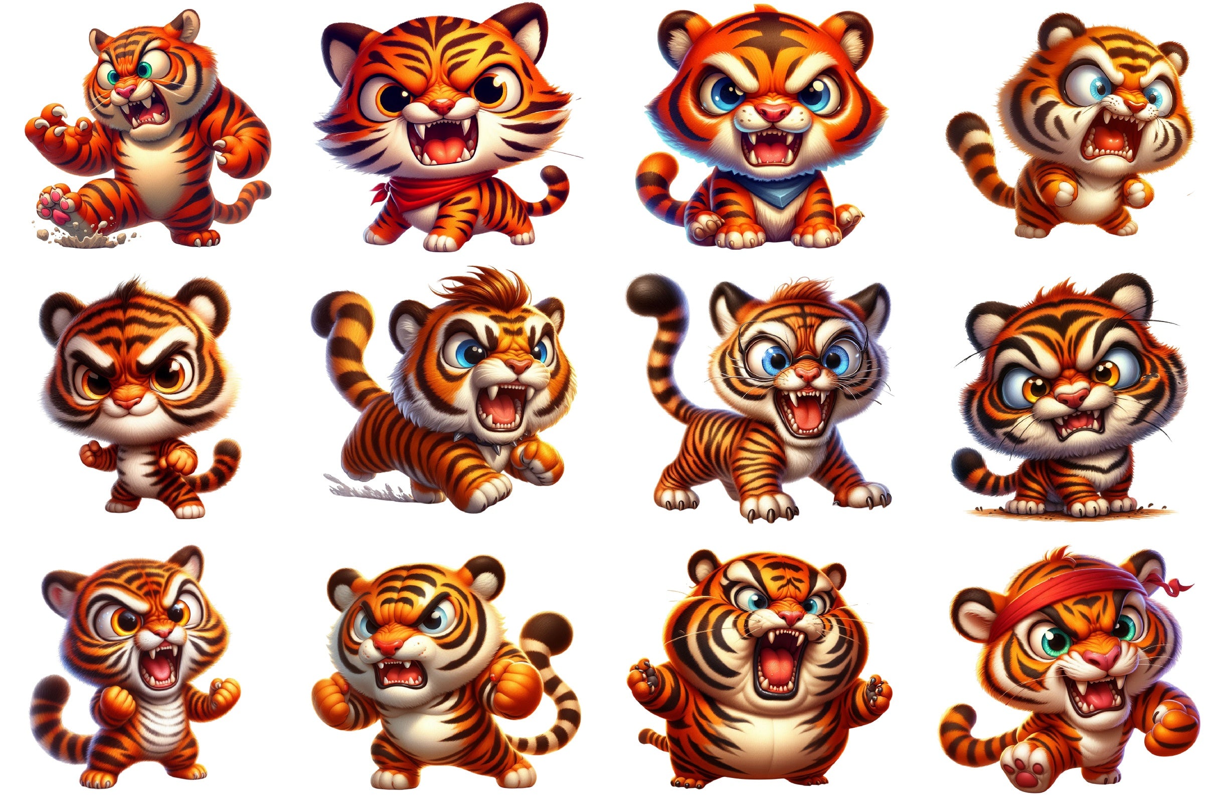 Angry Tiger Clipart Bundle - CraftNest - Digital Crafting and Art