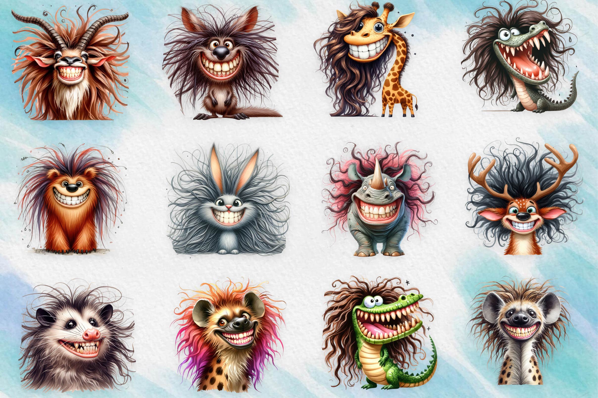 Cute Funny Animals Clipart Bundle - CraftNest - Digital Crafting and Art