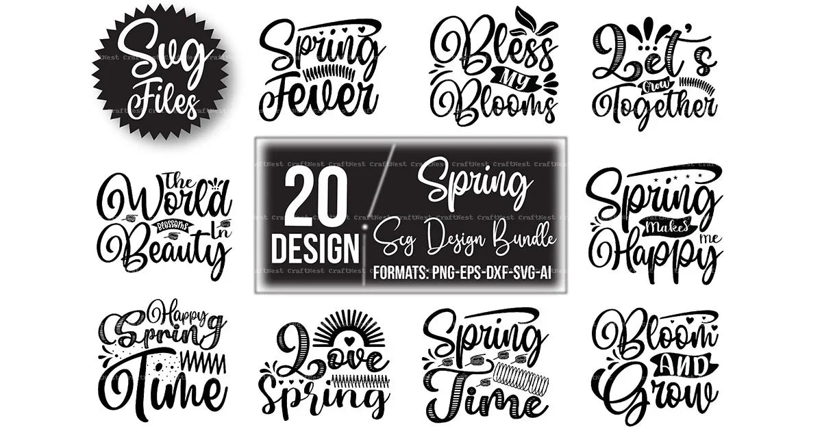 Spring Design SVG Bundle 1 - CraftNest - Digital Crafting and Art