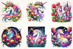 Unicorn Tulip Clipart Bundle - CraftNest - Digital Crafting and Art