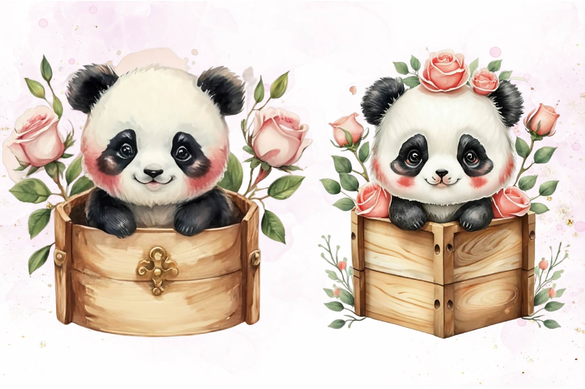 Panda In A Wooden Box Clipart Bundle - CraftNest - Digital Crafting and Art