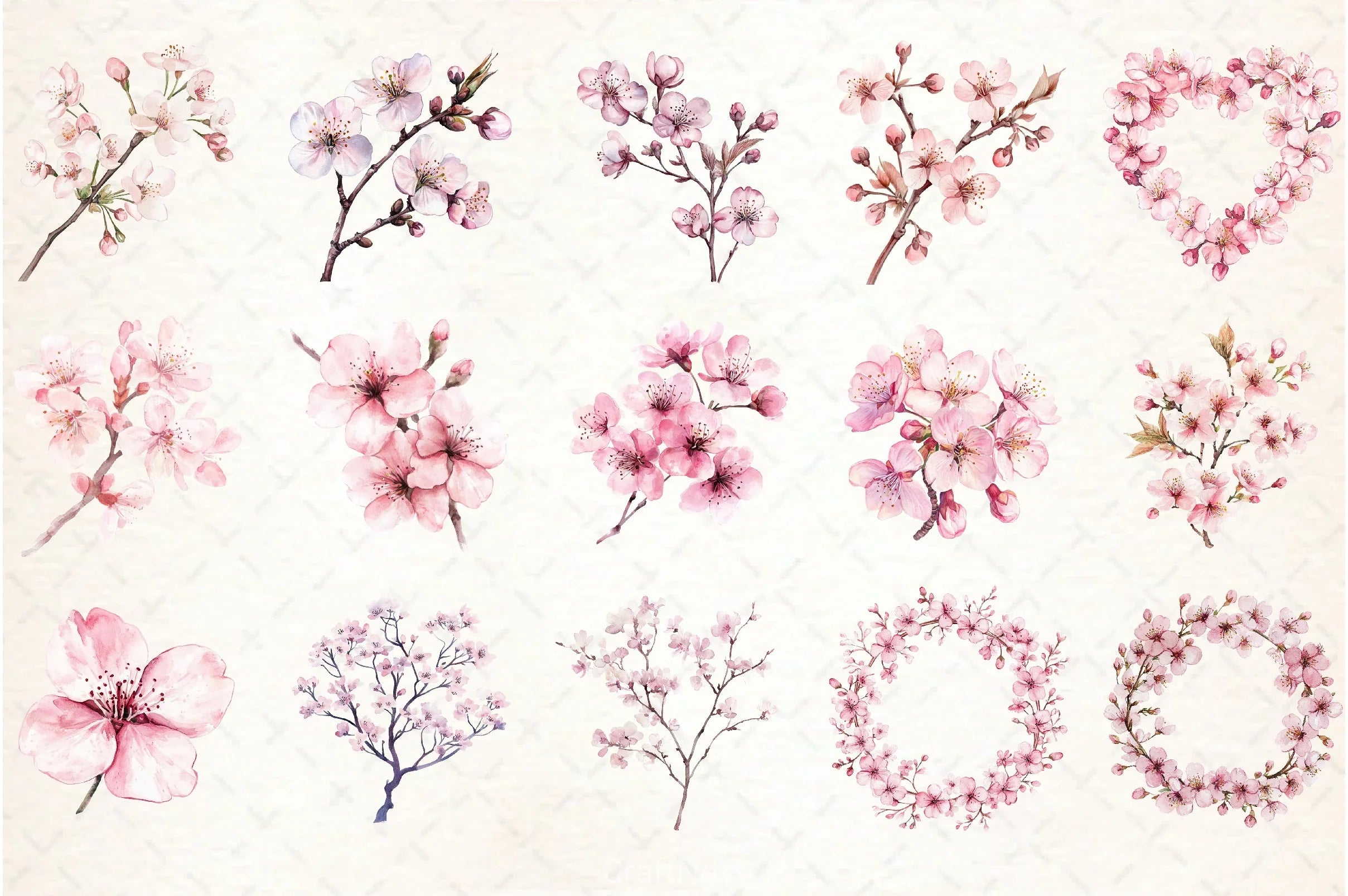 Cherry Blossom Clipart Bundle - CraftNest - Digital Crafting and Art
