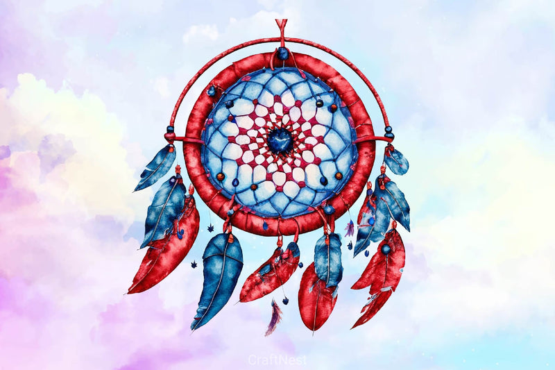 4th Of July Floral Dream Catcher Clipart Bundle - CraftNest - Digital Crafting and Art