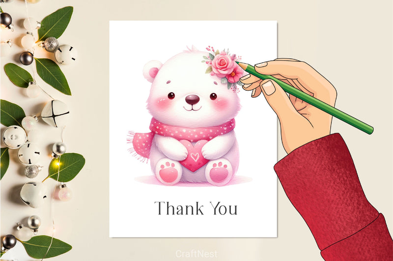 Valentine Polar Bear Clipart Bundle - CraftNest - Digital Crafting and Art