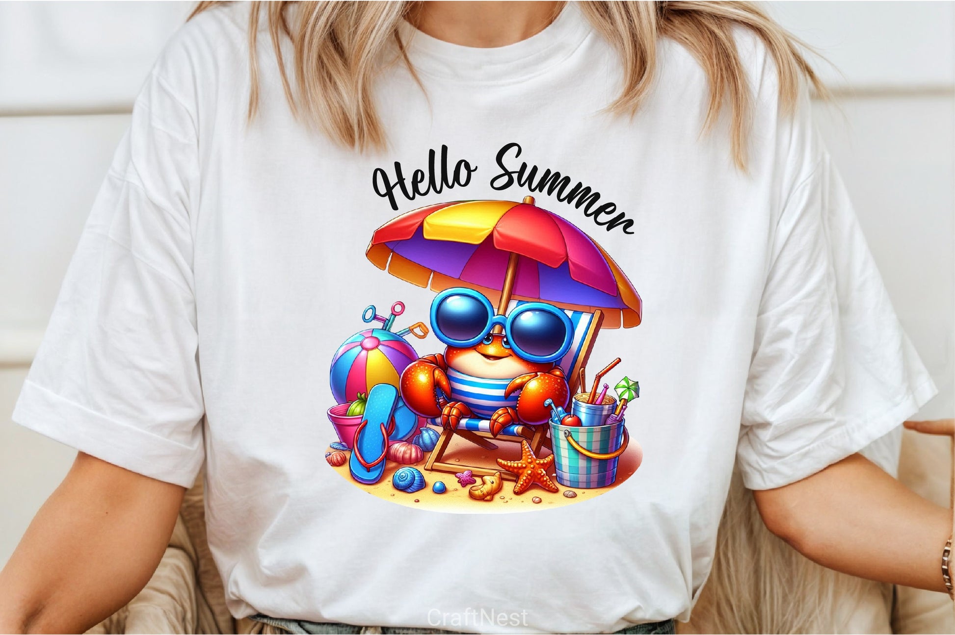 Hello Summer Crab Clipart Bundle - CraftNest - Digital Crafting and Art