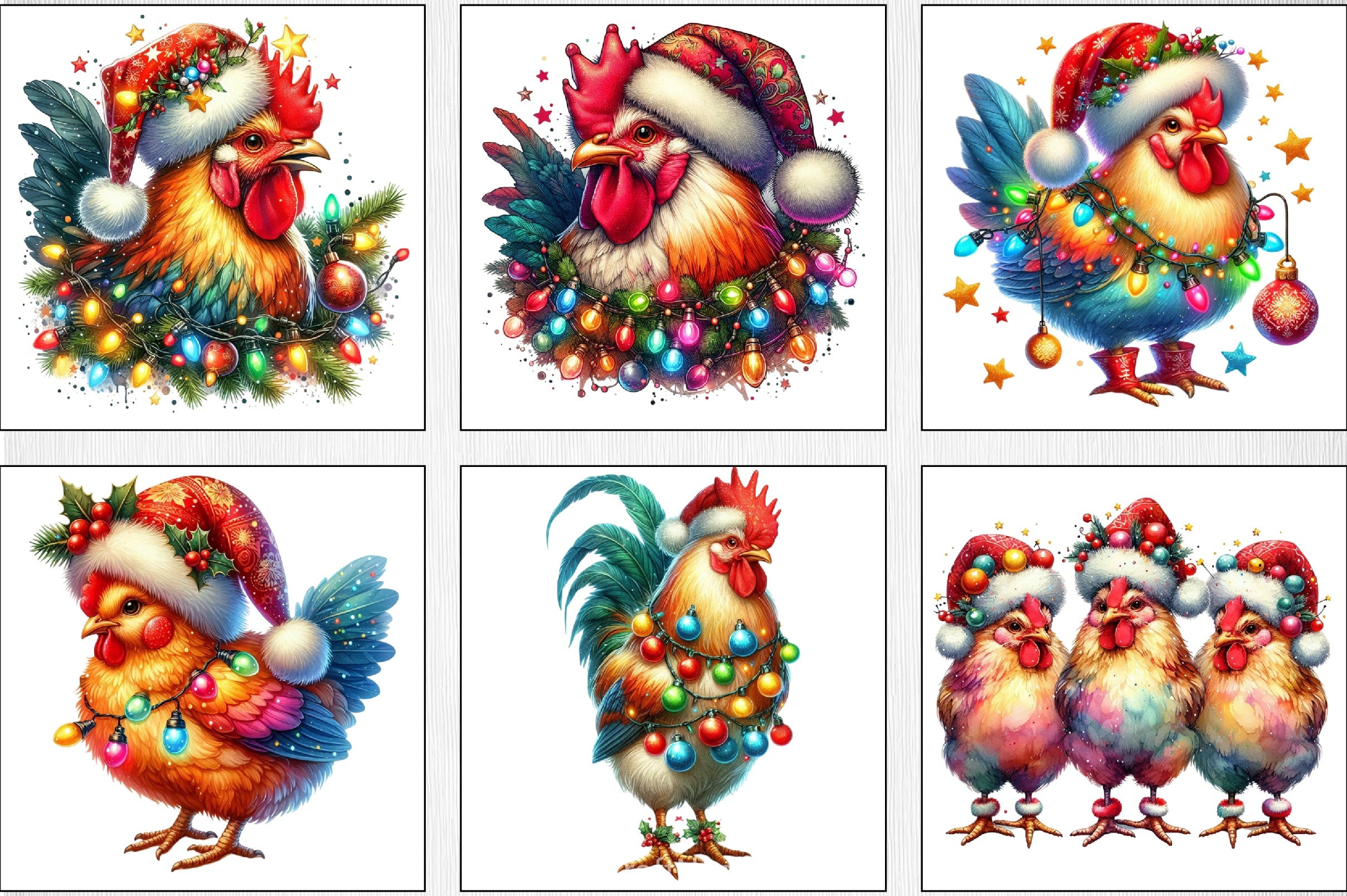 Christmas Chickens Clipart Bundle - CraftNest - Digital Crafting and Art