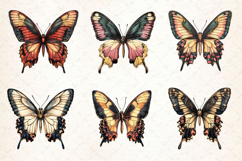 Vintage Butterfly Clipart Bundle - CraftNest - Digital Crafting and Art