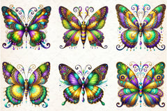 Mardi Gras Butterfly Clipart Bundle - CraftNest - Digital Crafting and Art