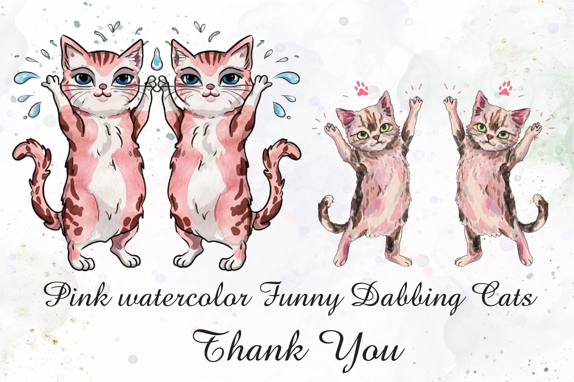 Pink Funny Dabbing Cats Clipart Bundle - CraftNest - Digital Crafting and Art