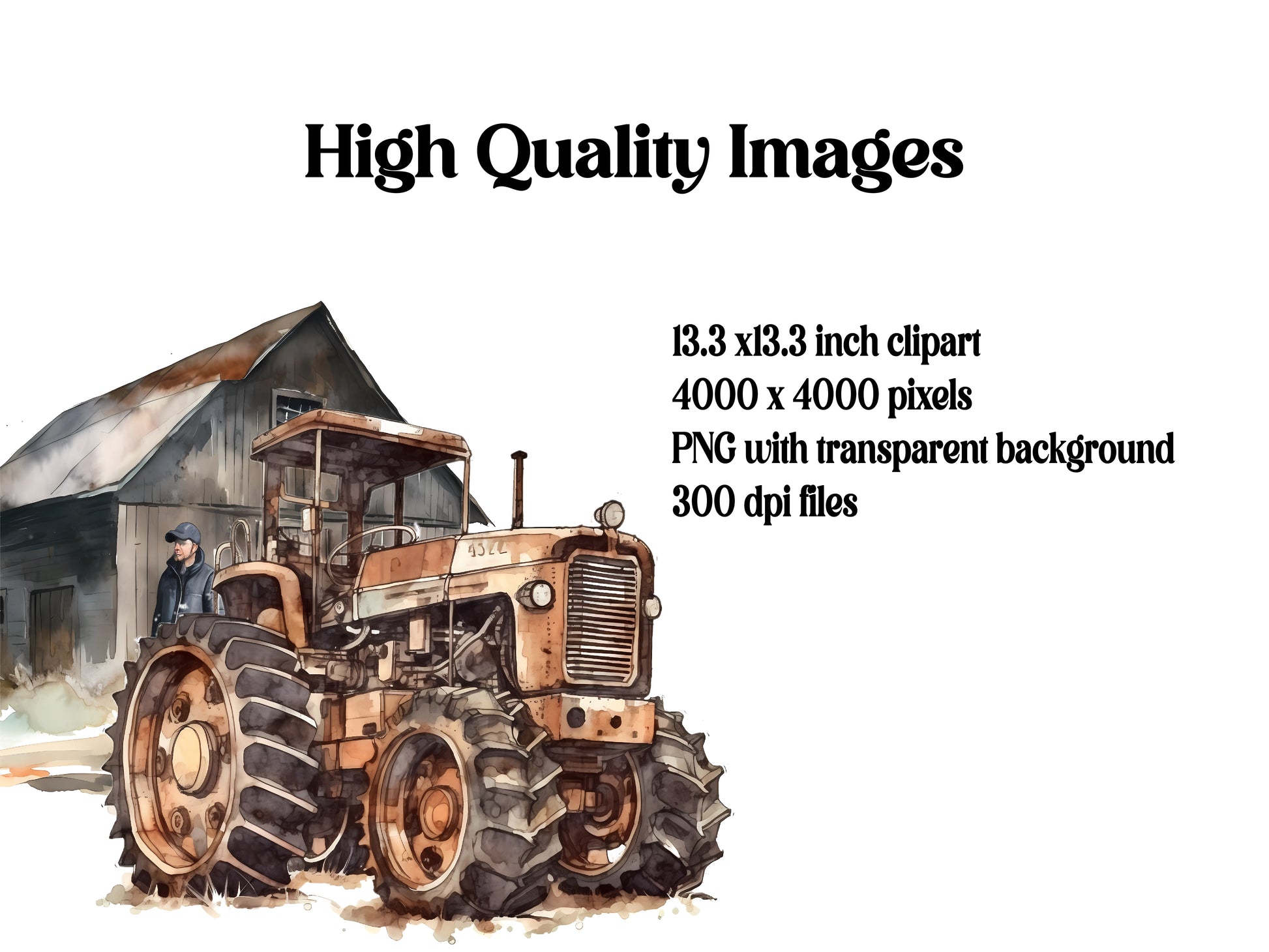 Farmer Tractors Clipart - CraftNest