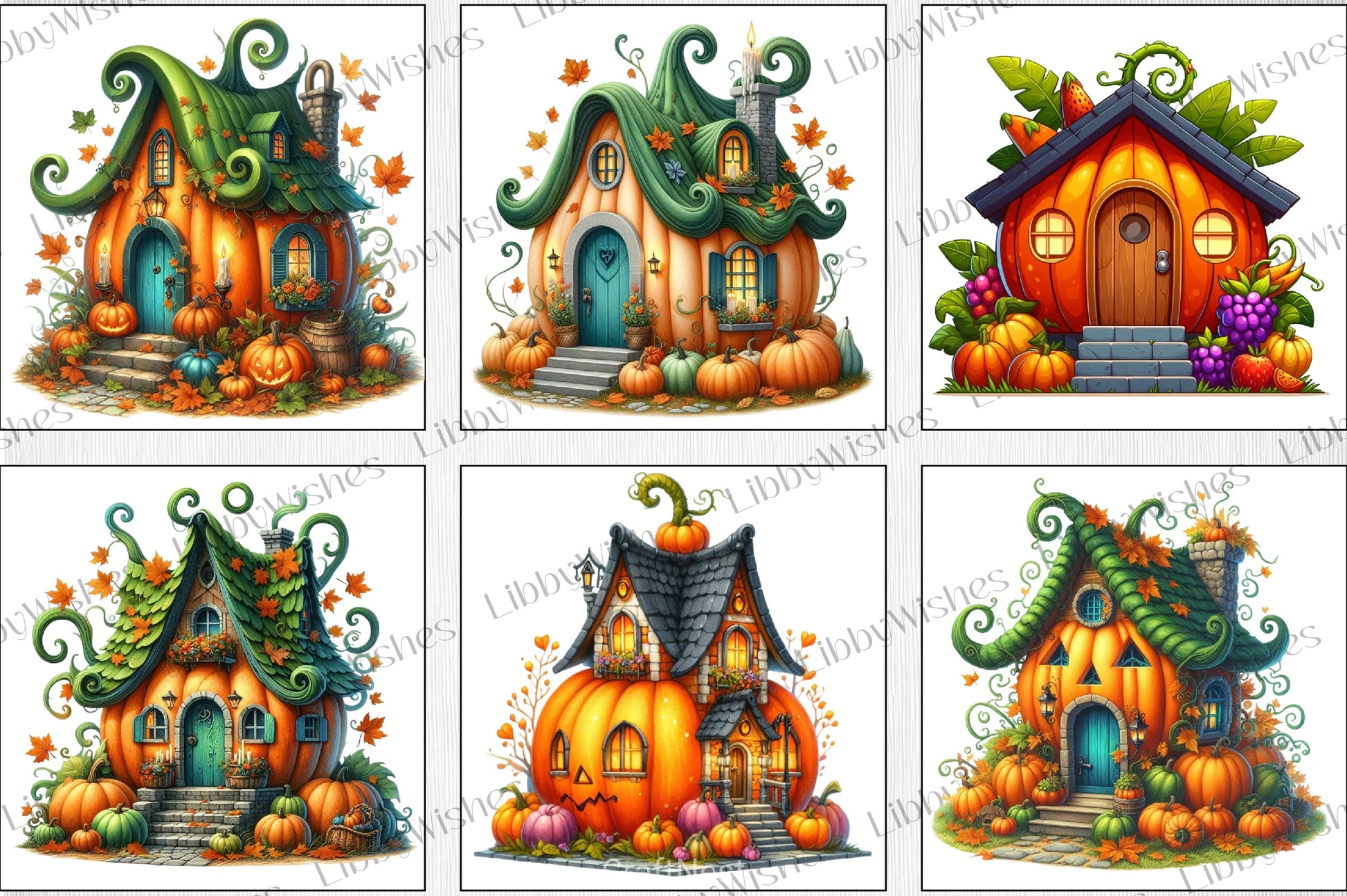 Halloween Pumpkin House Clipart Bundle 2 - CraftNest - Digital Crafting and Art