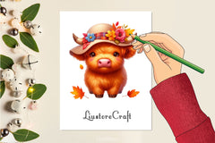 Autumn Highland Cow Clipart Bundle 2 - CraftNest - Digital Crafting and Art