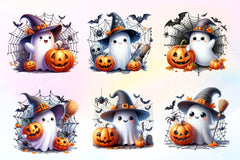 Halloween Cute Ghost Clipart Bundle 3 - CraftNest - Digital Crafting and Art